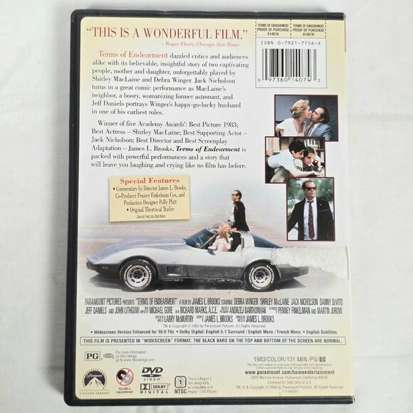 Terms of Endearment (DVD, 2000) Shirley MacLaine, Jack Nicholson - Picture 3 of 3